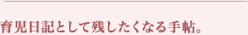 育児日記として残したくなる手帖。