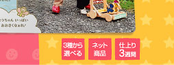 3種類から選べる／ネット商品／仕上がり：3週間